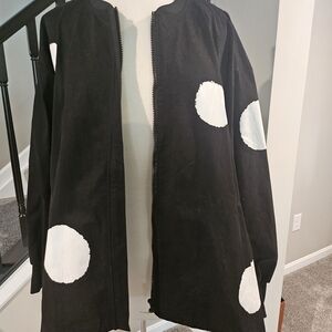 C x – y Black & Large White Patch/Polka Dot High/Low Oversized Jacket (Size 40)